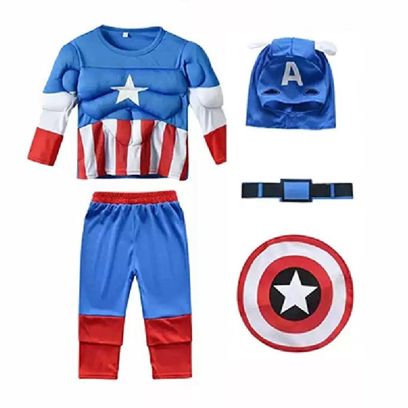 Spider Man Captain America Hulk Batman Superman Kinderen Cosplay Kostuum Set Met Polyester En Spandex Voor Halloween En Podiumshows