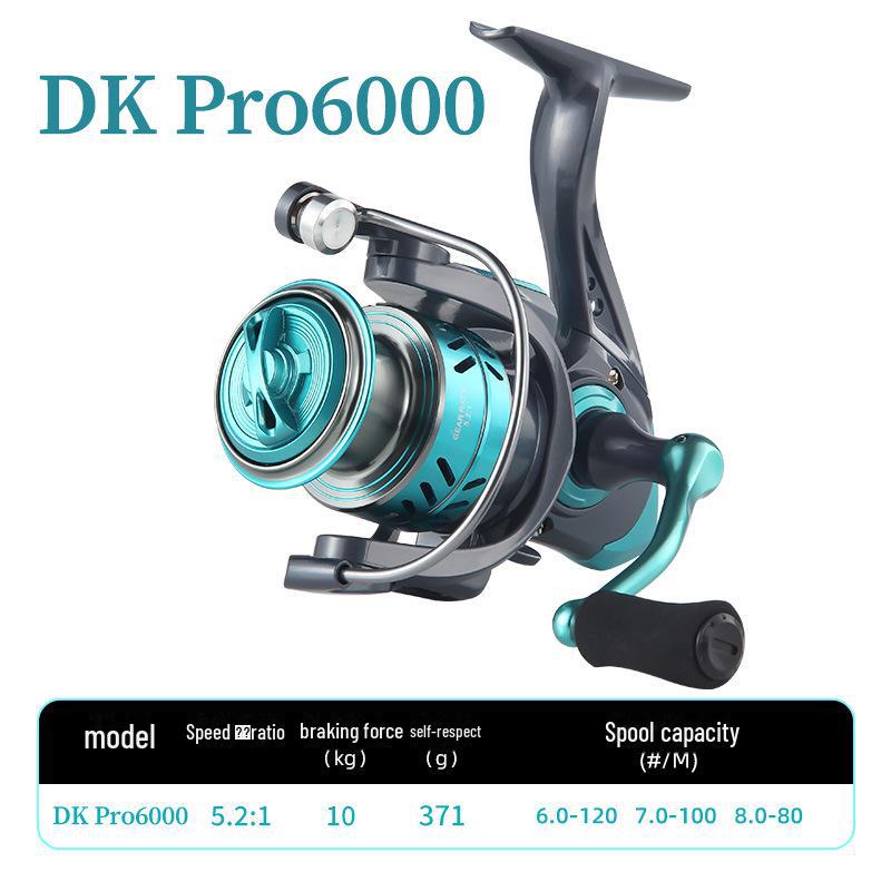 "Haoton Black Full Metal Spinning Fishing Reel for Sea Rod, Luya, Micro Fish - Big Reel DK"