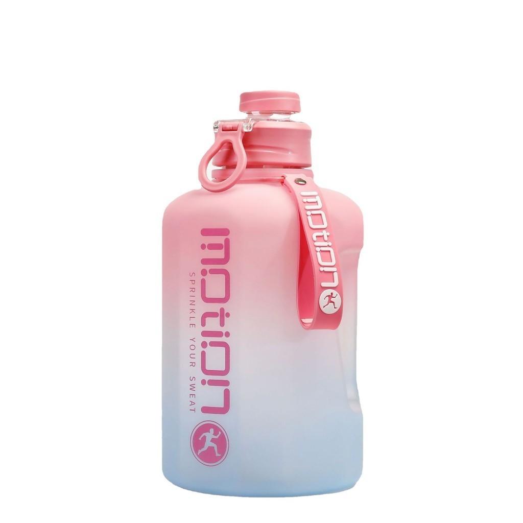 Large Capacity Gradient Color Sports Water Bottle Portable Handle Fat Plastic Cup Irregular Shape Hexagonal Kettle