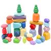 Kids' Nordic-Style Colorful Wooden Stacking Stones: Educational and Interactive Parent-Child Indoor Toy
