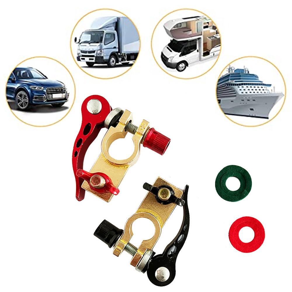 1 Paar Autobatterieklemmen Messing Schnellverschluss Autoanschluss Batterie Bornes Kabel Terminal Adapter Klemmen Clip Schraube Top Post