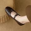 Fashion Rivet Buckle Strap Ballets Shoes Ladies Solid PU Leather Flats Woman Soft Bottom Mary Janes Femme Stud Mocassines Barefoot Shoes