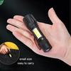 1-6PCS Mini Portable LED Flashlight COB Light Telescopic Zoom Torch USB Rechargeable Tactical Camping Hiking Emergency Lantern