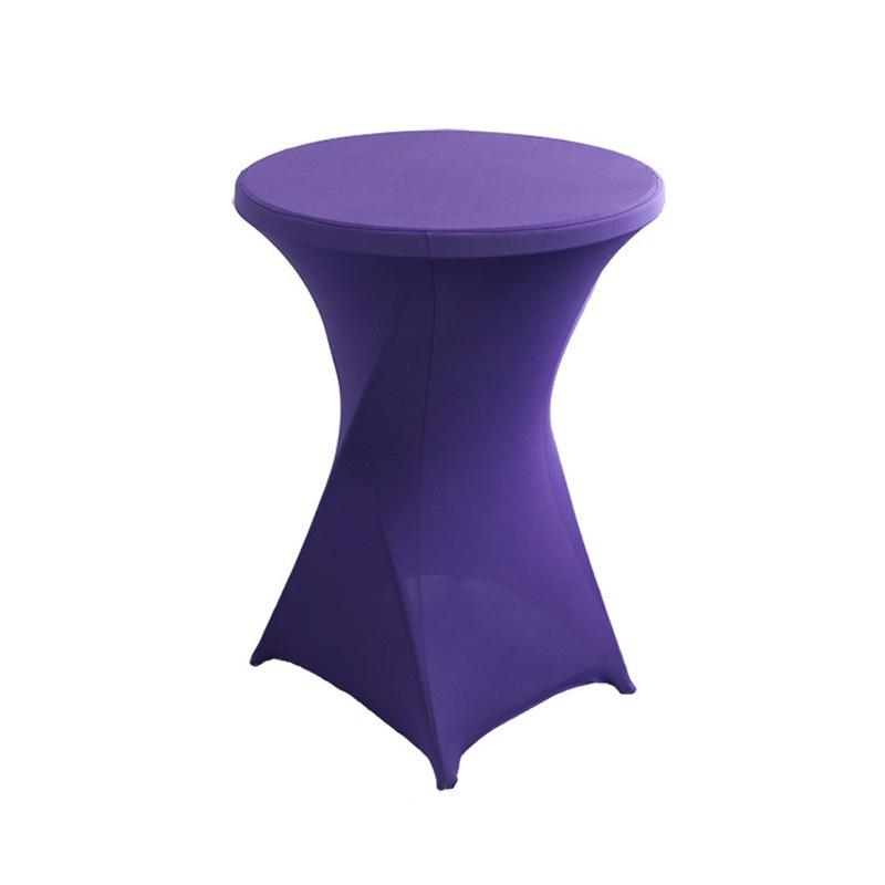 Runde elastische Tischdecke für Cocktail-/Banketttische - Einfarbig, Hochtisch-Passform
