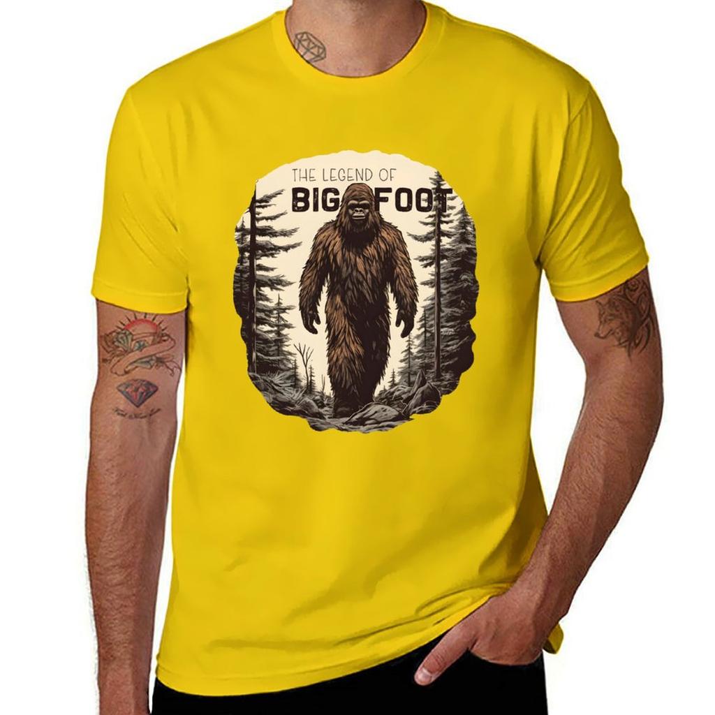 Bigfoot Legendary Creature of Washington State Tshirt Aesthetic Clothing Plain Mens Cotton T Shirts