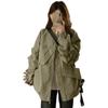 Women's American High-Street Style Loose Irregular Flight Jacket for Spring and Autumn