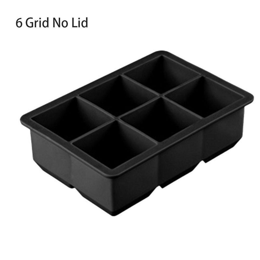 

4/6/8 Grid Square Ice Maker Large Ice Grid Fashion Ice Storage Box M-6 Grid No Lid