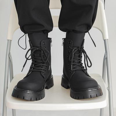 Mode für Männer Mode Dickbesohlte Motorradstiefel Party Nachtclub Kleid Schwarze Business Lederstiefel Männer Hübscher Cowboy Warme Plüschstiefel