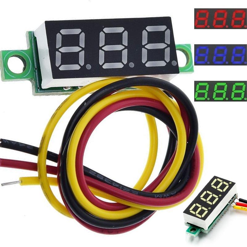 10/1pcs DC LED Digital Display Panel Voltage Meter Red Green Blue Auto Car Mobile Power Voltage Tester Detector Instrument