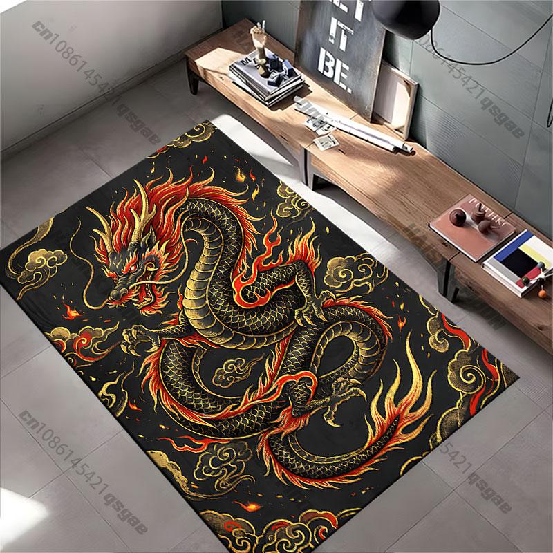Fiery dragon power and strength carpet Yoga living room room decor children's crawling mat doormat area rug games mat