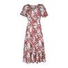 American European Women Summer Holiday Floral Mid Length Fashion Dress