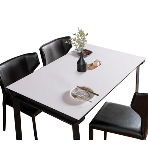 FANIVIN PU Leather Tablecloth, Table Mat, Desk Mat, Vinyl Cloth, Rectangular, Waterproof, Durable, Stain-Resistant, White/Gray, 60*120cm