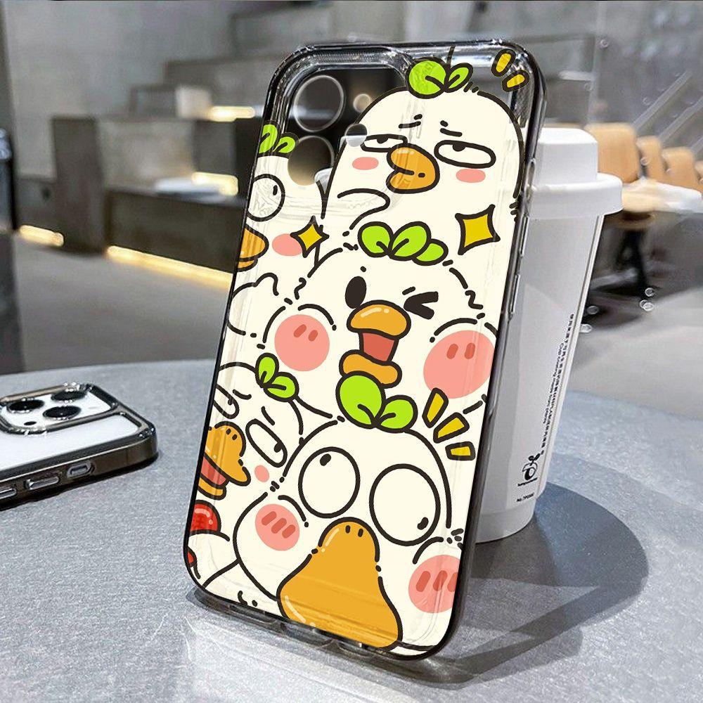 Чехол для телефона Apple iPhone17promax, 16, 14/13, прозрачный, 15, полноэкранный, милый маленький белый утенок, всесторонний, x Apple 7/8/se