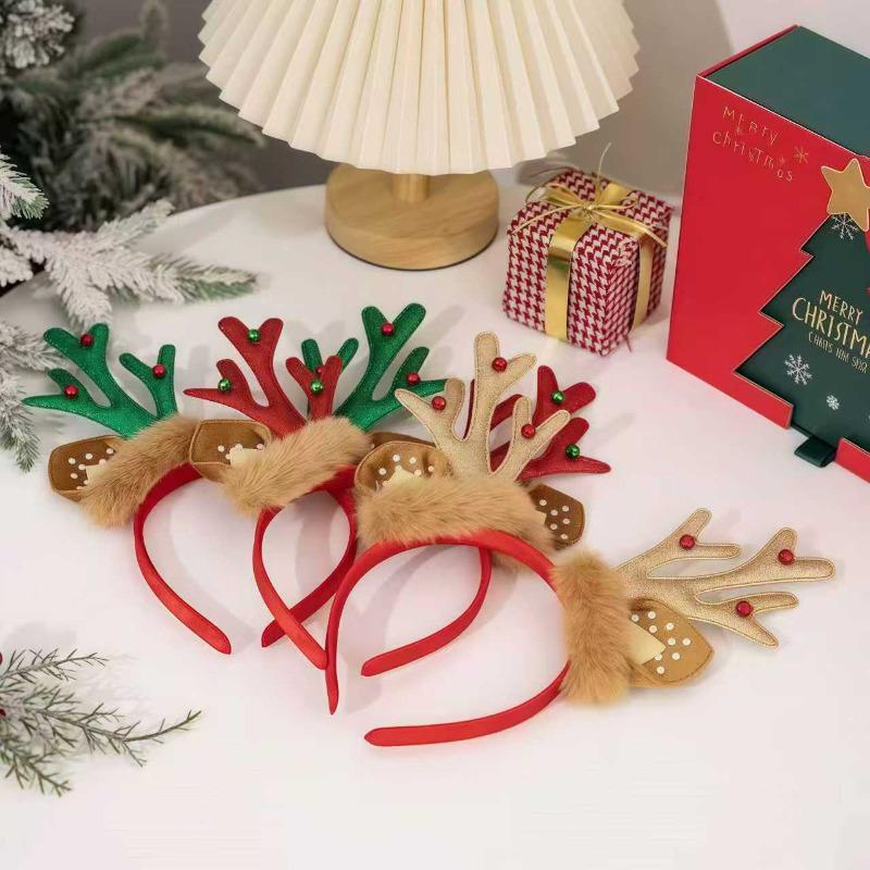Christmas Decoration Headwear Cute Deer Antlers Hairband Elk Antlers Hair Clip Performance