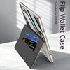 Book Flip Leather Credit Cards Pocket Case for Samsung Galaxy Z Fold 8 Fold8 Solid Color Wallet Tempered Glass Flim Back Cover