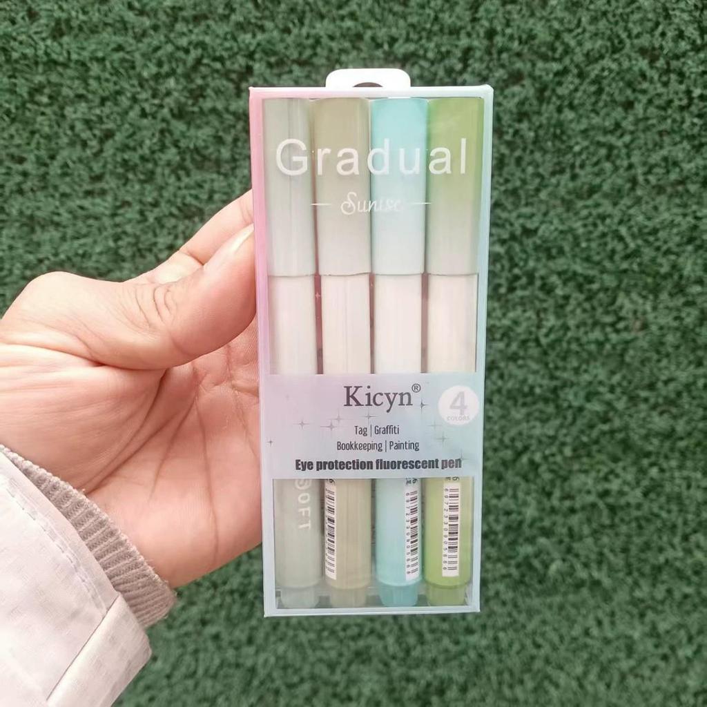 Farbverlauf Textmarker Set: 12 Studenten-Augenschutz-Marker mit großer Kapazität.