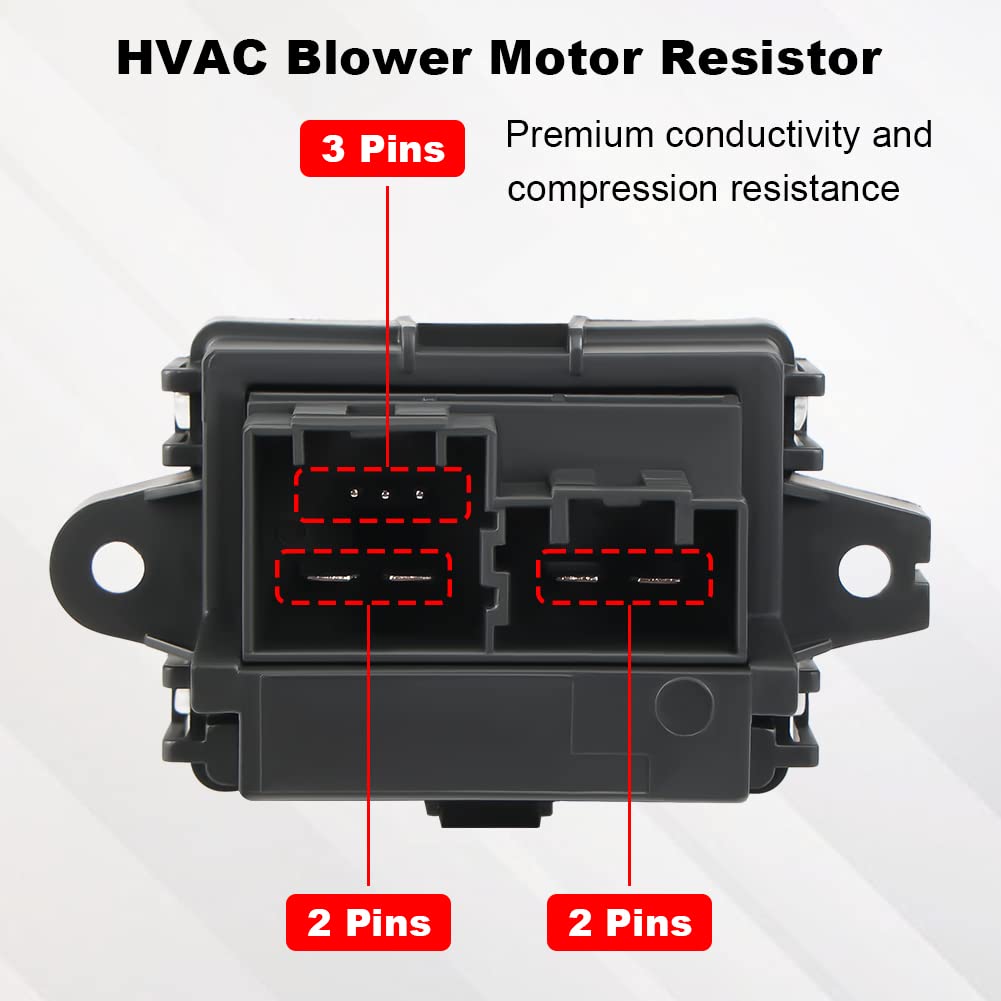 15141283 HVAC Blower Motor Resistor Compatible with 2008-2012 Buick 2007-2014 Cadillac Chevy GMC 2008 2009 Hummer H2 2007-2009 Pontiac Suzuki Saturn