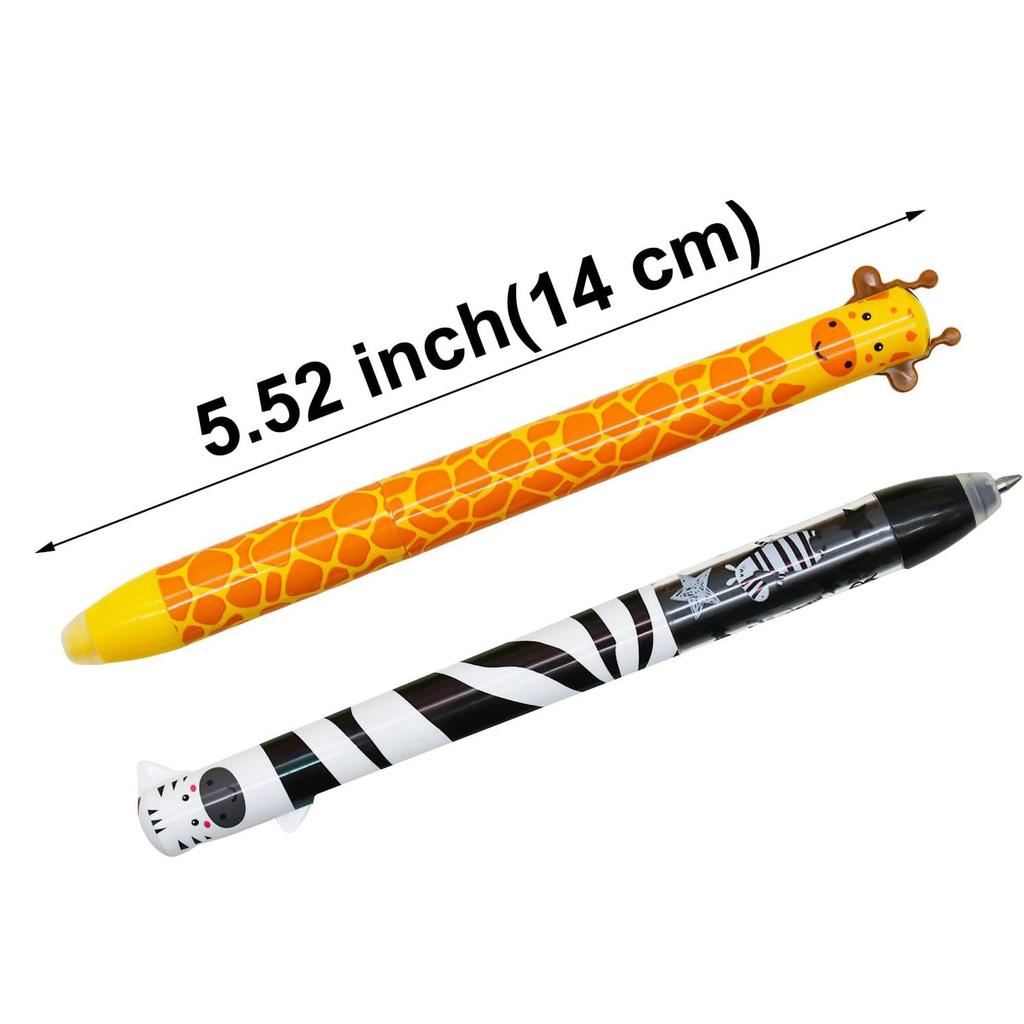 12/6/3pcs 2-in-1 Multicolor Cute Animal Erasable Pens Erase Blue Red Ink 12 Styles Animals Fine Point Pen for School Office Gift