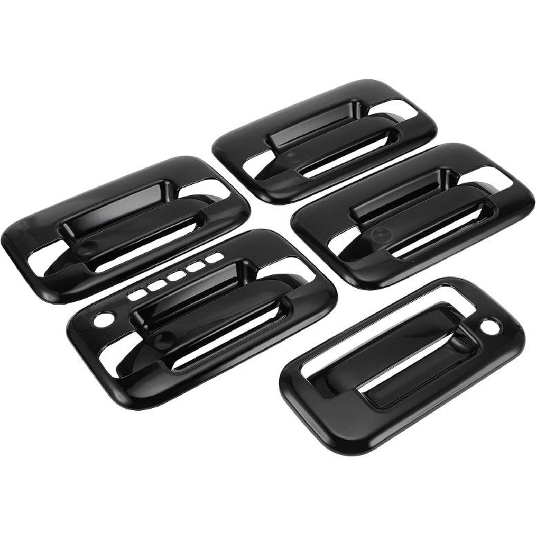 

1 Set Door Handle Bowl Cover Tailgate Door Handle Cover for Ford F-150 2004-2014 Car Door Handle Protector with Keypad ABS Black