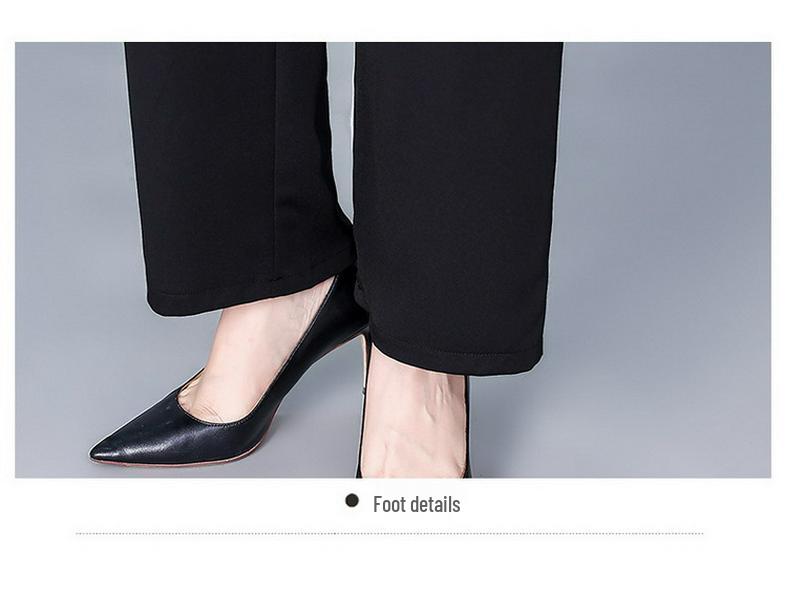 Spring/Summer High-Waisted Straight-Leg Pants for Middle-Aged Women, 45-60, In Solid Colors