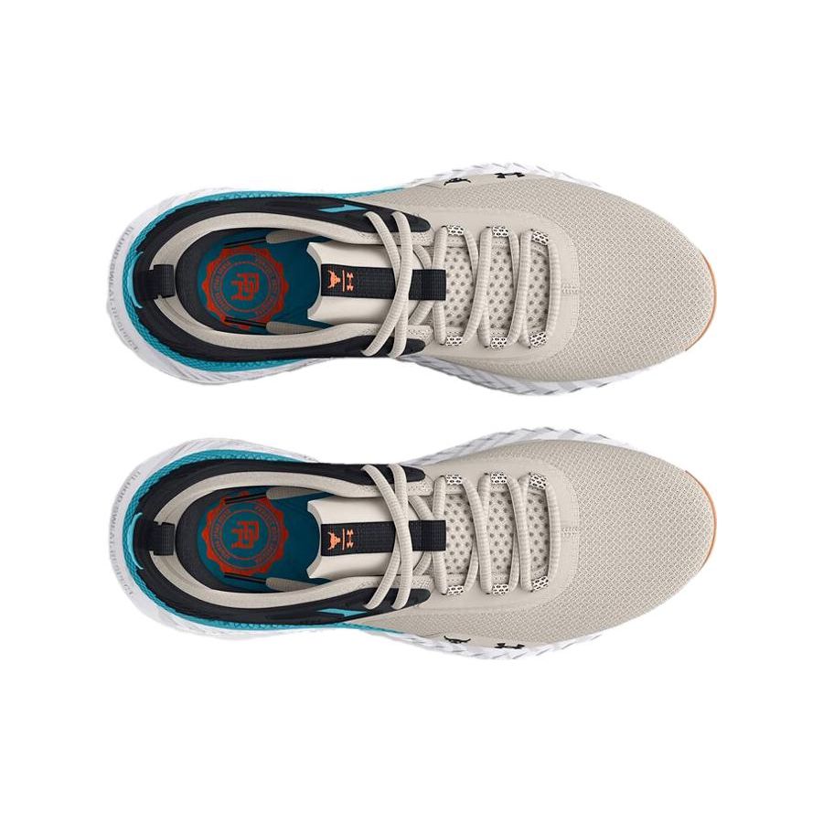 Under Armour Project Rock 5 Grey Matter Blue Surf Men Sneakers Black 3025435-103