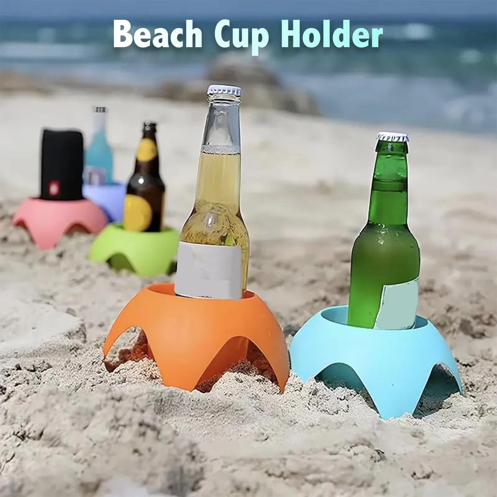 5-15Pcs Plastic Beach Cup Holders Multicolor Portable Beach Sand Coaster Outdoor Party Sand Drink Holders Beer Stand Accessories