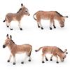 Wild African and Mongolian Donkey Model Set: Male, Female, Foal - Children's Educational Toy