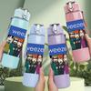1PC Webel Blue Text 750ml Sports Water Bottle Leakproof Straw Lid Outdoor Office Home