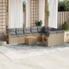 VidaXL Garden Lounge Set with Cushions 10 Pcs, Patio Sofas, Patio Furniture Set, Outdoor Furniture, Beige 3224722