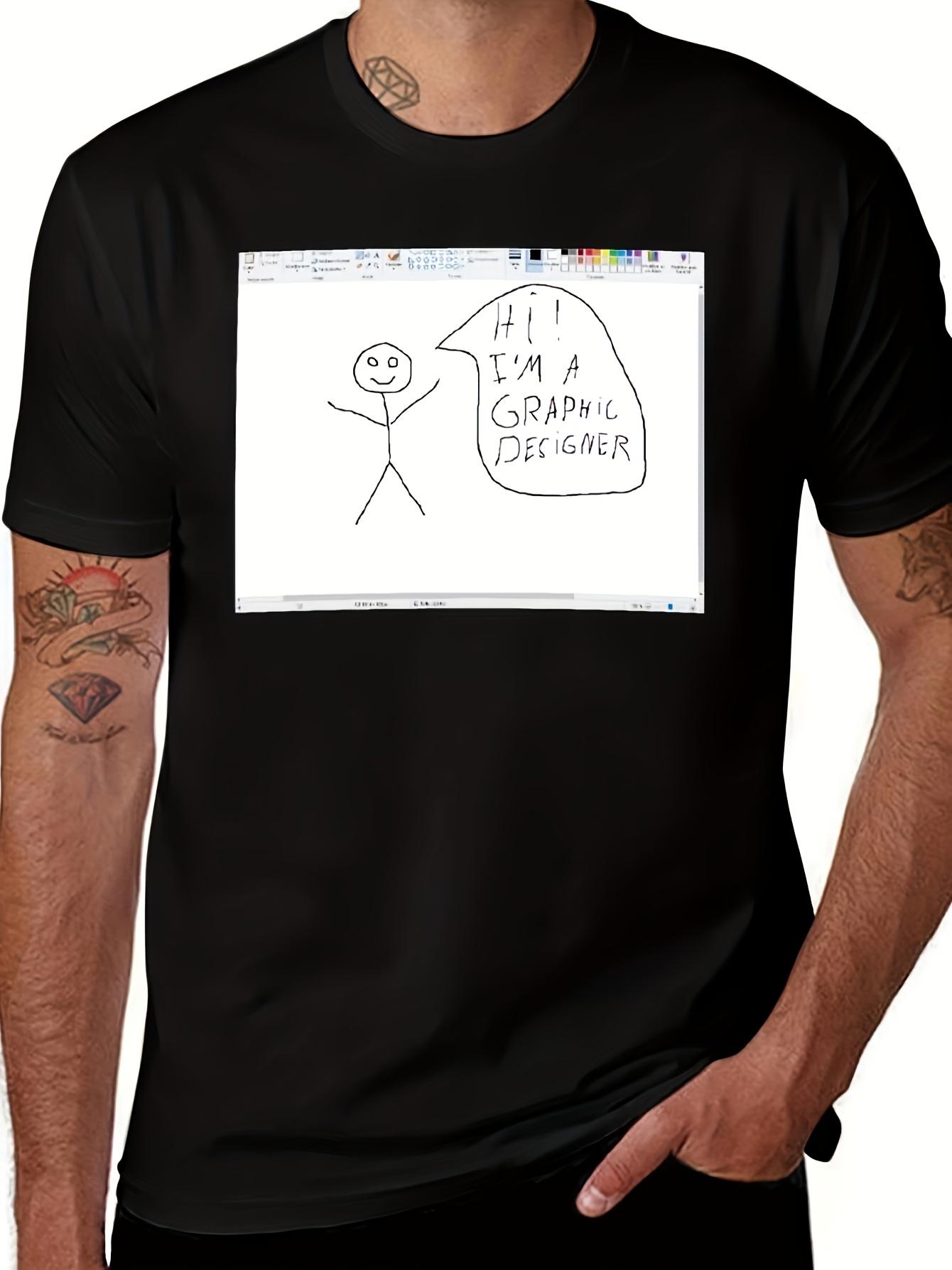 Men s T-Shirt Y2K Designer with Pencil and S