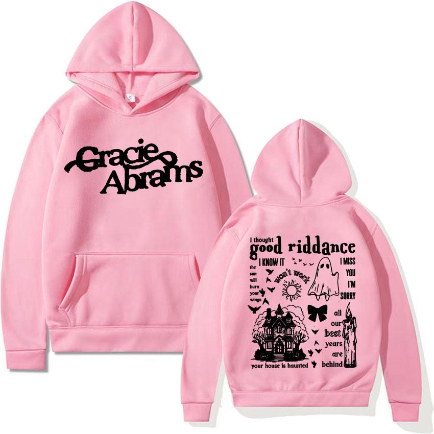 Retro Gracie Abrams Print Hoodies The Secret of Us Tour 2024 Music Album Sweatshirt Pullover Men Women's Harajuku Fashion Hoodie