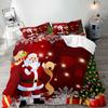 Fun Black Santa Three-Piece Quilt Cover Digital Printing Bedding Set Bed Cover