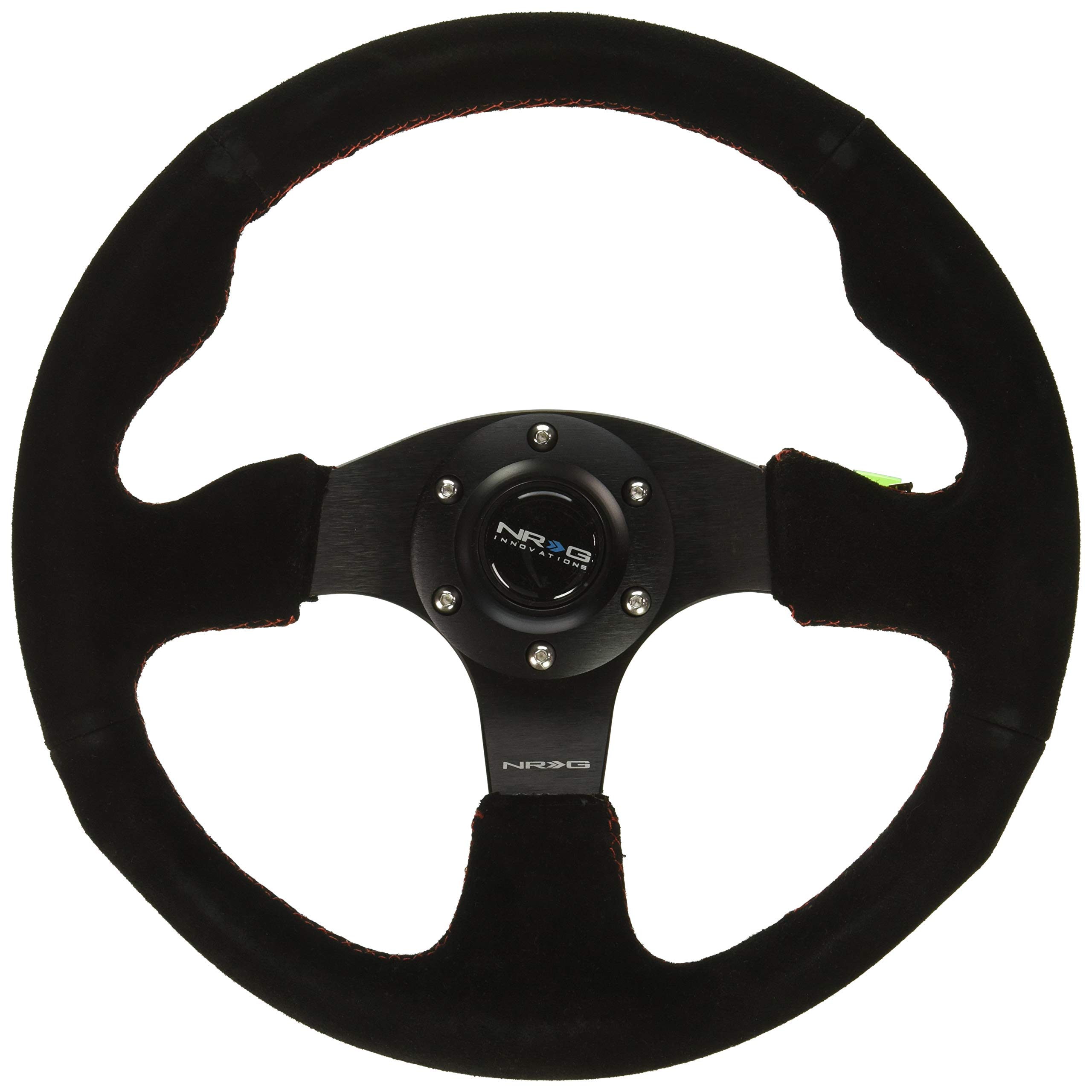 

NRG Innovations Reinforced Steering Wheel Sport Suede Steering Wheel with Red RST-012S-RS (320mm Stitching)