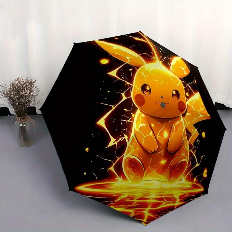 Electricity Pikachu Automatic Open Umbrella Compact Foldable Design, Durable Fabric for Casual Birthdays, Christmas s a0820066