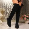 Large Size Knee Elastic Boots Autumn and Winter New High Tube Thick Sole Solid Color Fashion Women's Boots