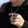 Personality Geometric Square Spiral Pendant Necklace for Mens Hip Hop Rock Chokers Stainless Steel Chain Punk Party Jewelry Gift