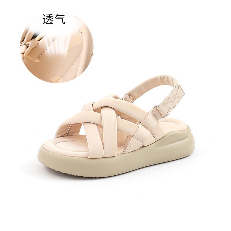 New sandals women's 2025 summer women's flat sandals outer wear sports sandals women's Velcro Xiaoxiangfeng women's shoes