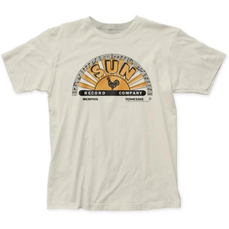Sun Records logo t-shirt, vintage rock and roll tee, white unisex mens M