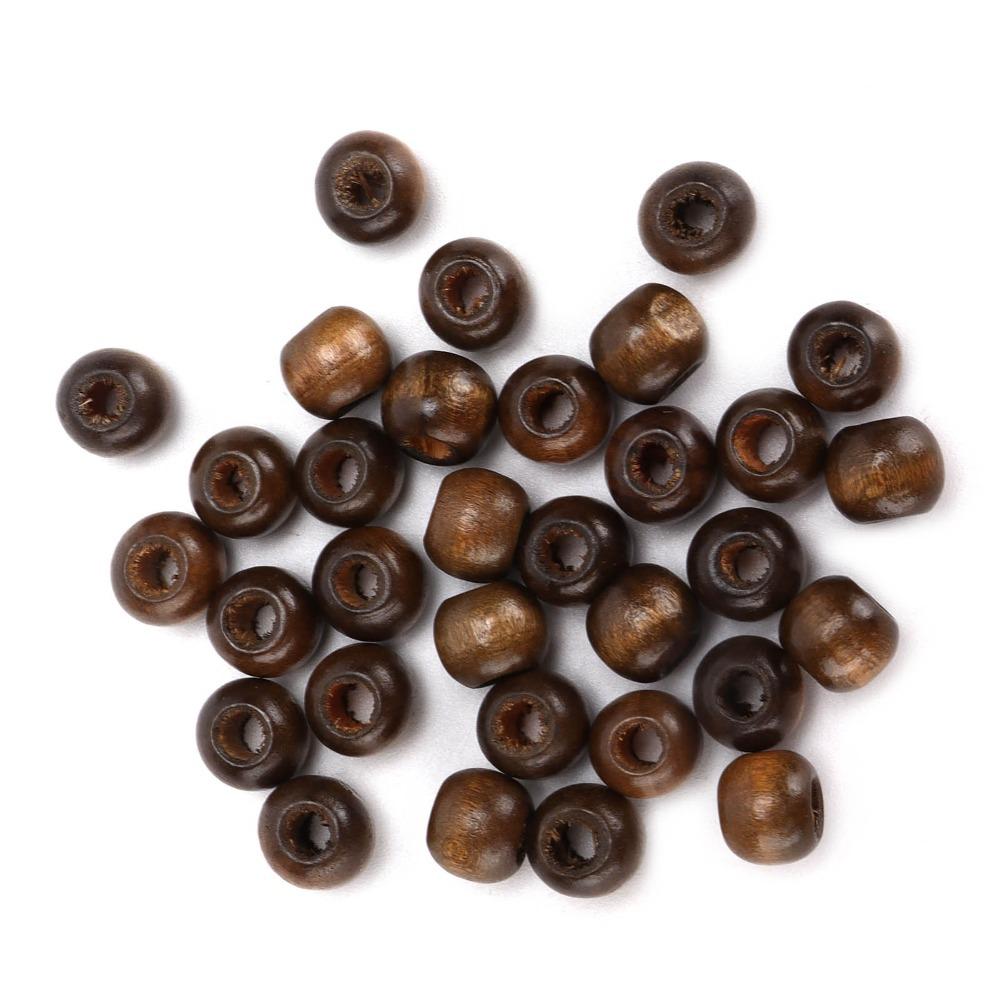 500PCS 9x10mm Wooden Beads 4mm Hole Round Wood Beads Natural Perforated Beads DIY Craft