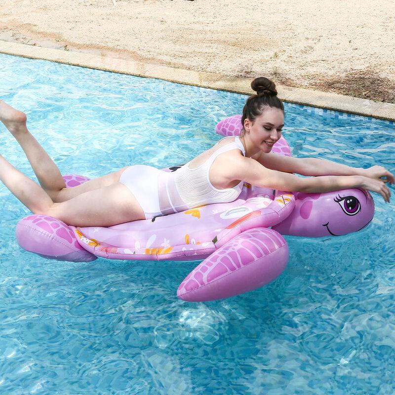 Inflatable Pink Sea Turtle Pool Float & Hammock