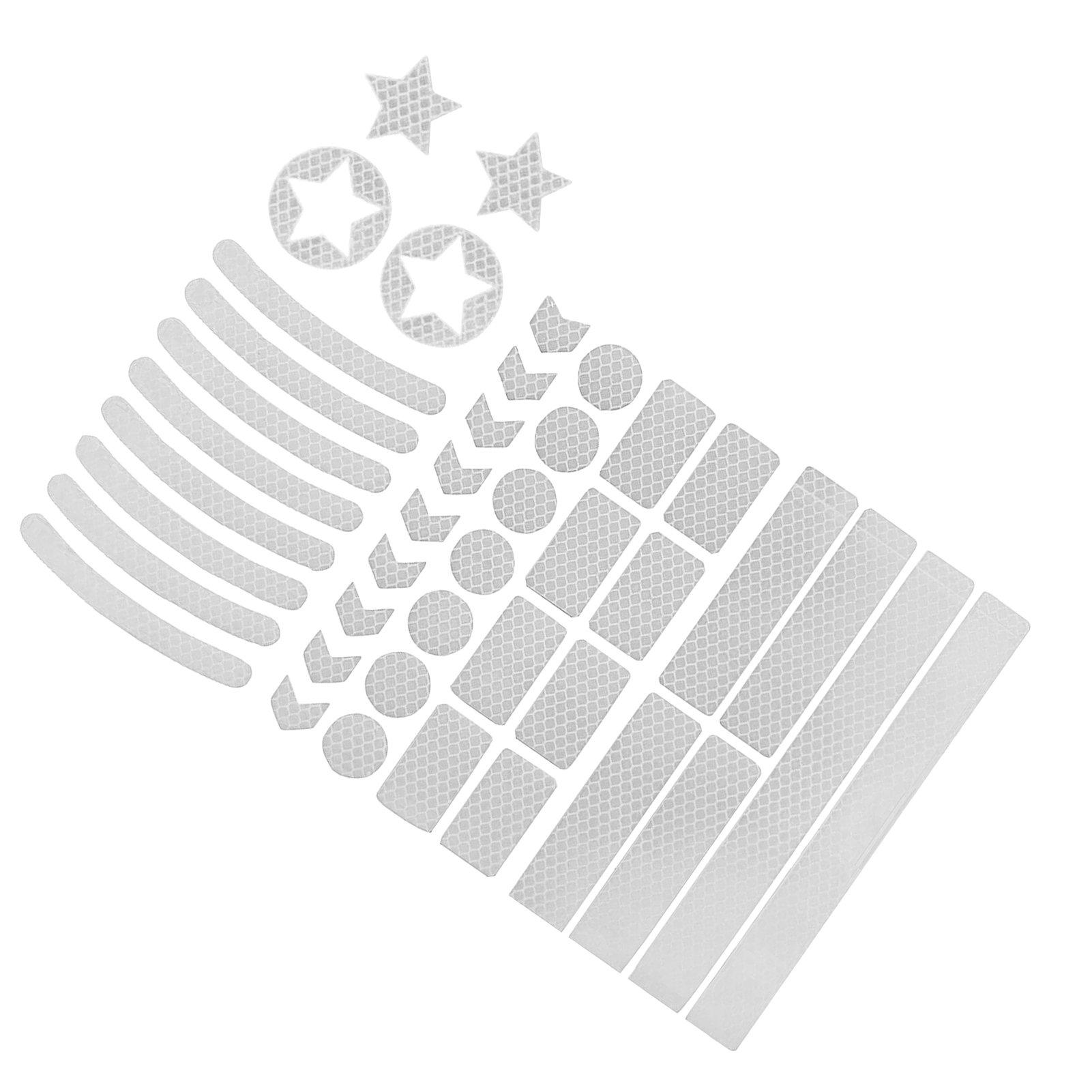 

42pcs Reflective Stickers Safety Warning Strips Waterproof Night Visibility Stickers for MTB Scooter Helmet Car белый