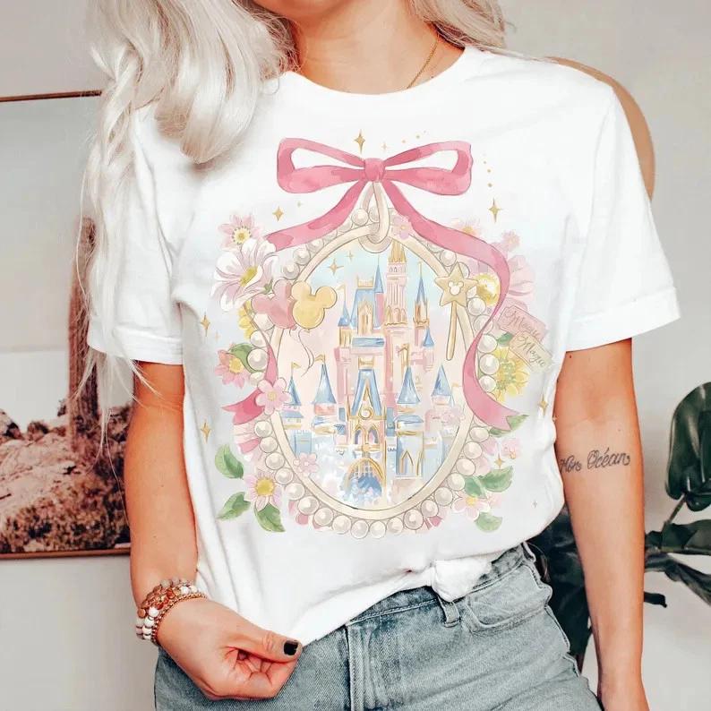 Coquette Bow Castle T Shirt Gift For Friends S