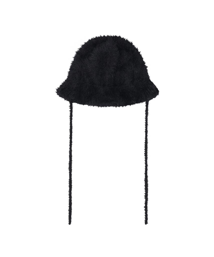 Bajal Hairy Cloche Hat Black