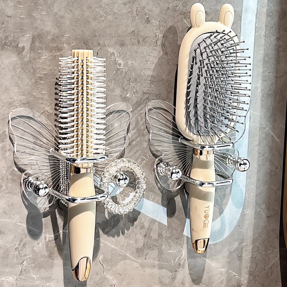 Leichter Luxus Schmetterlingskamm Aufbewahrungsregal Wandbehängung Perforationsfrei Badezimmer Kopfband, Haarband, Haargummi Aufbewahrungshaken