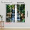 2pcs   Creative Curtains  print Mountain Rocks_ Flowing Water_ Lake_ River_ Green Forest_ Trees Nature Scene Versatile