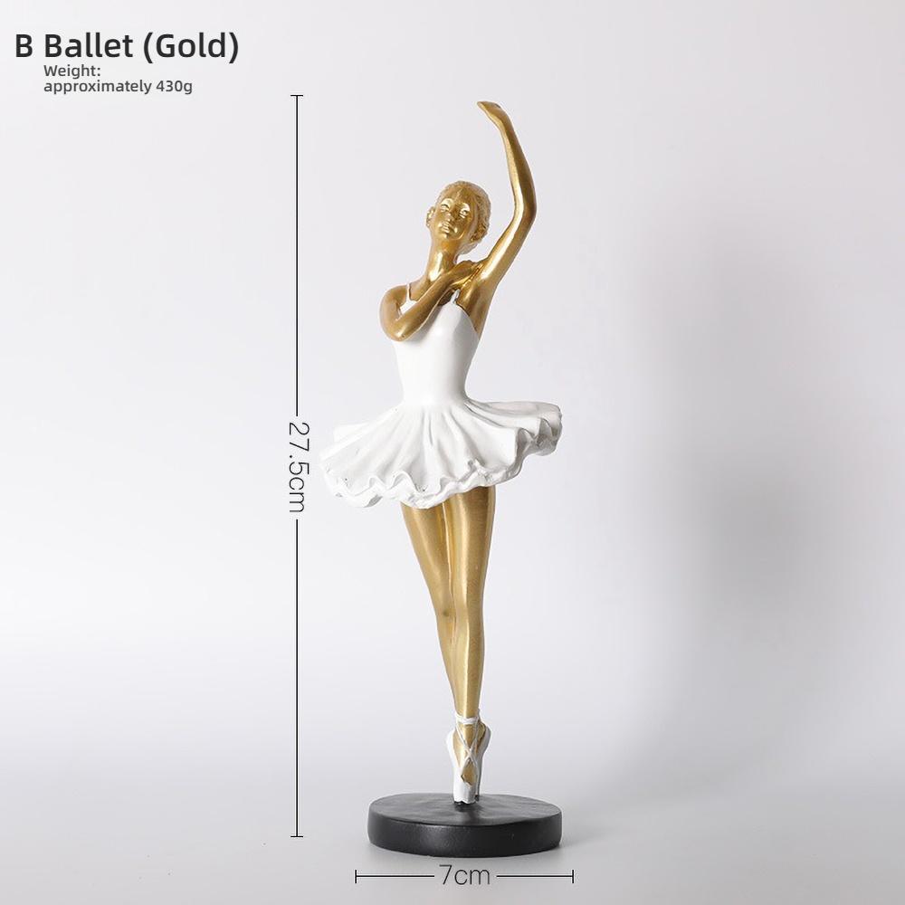 Ballet Girl Resin Statue - Cute Dancer Figurine for Children's Room Decor, Birthday Gift, Ballet Lover Collectible Art