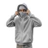 Men's Modern Zip-Up Hoodie with Face Cover for Casual Wear