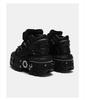 Fashion 2025 New Fashion Retro Tank-Soled Shoes Metal High-Top Shoes Thick-Soled Real Leather Shoes Punk Platform Sole Style Shoes Women