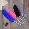 Feather Ballpoint pen Colorful Feather Pen Portable Writing pen  Office