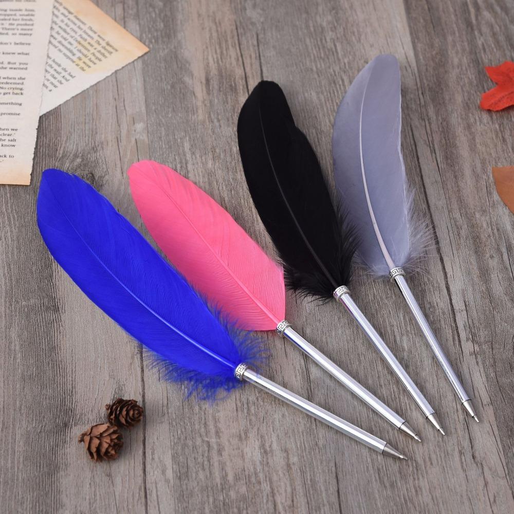 Feather Ballpoint pen Colorful Feather Pen Portable Writing pen Office